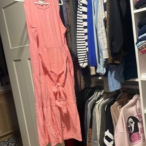 Jcrew midi cotton linen blend dress